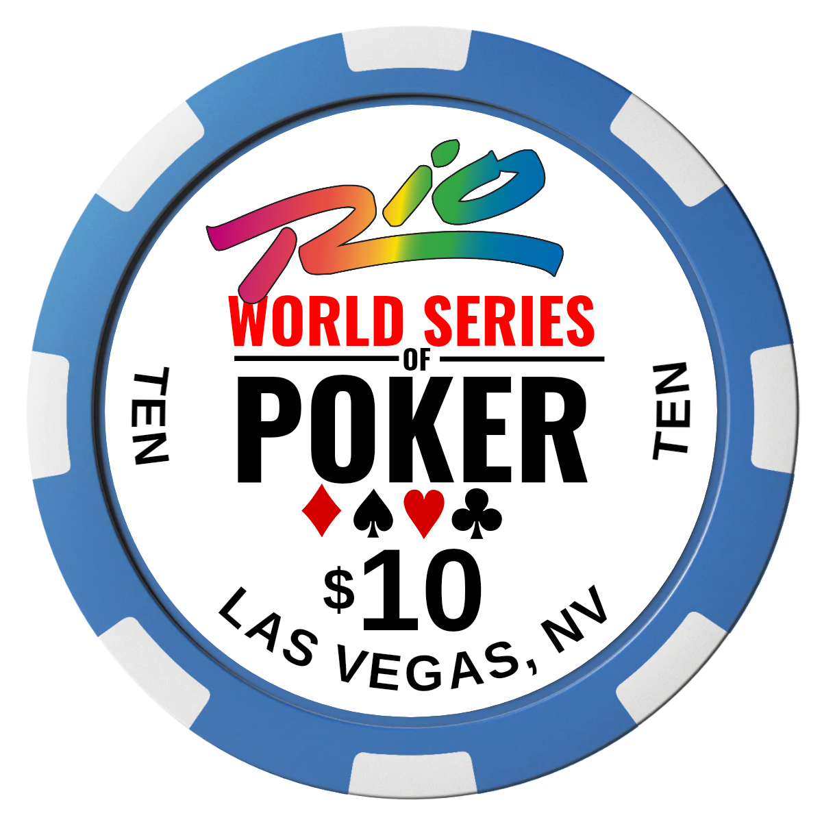 WSOP Magnetic Composite Poker Chips - Blue / 8 Spot - Front