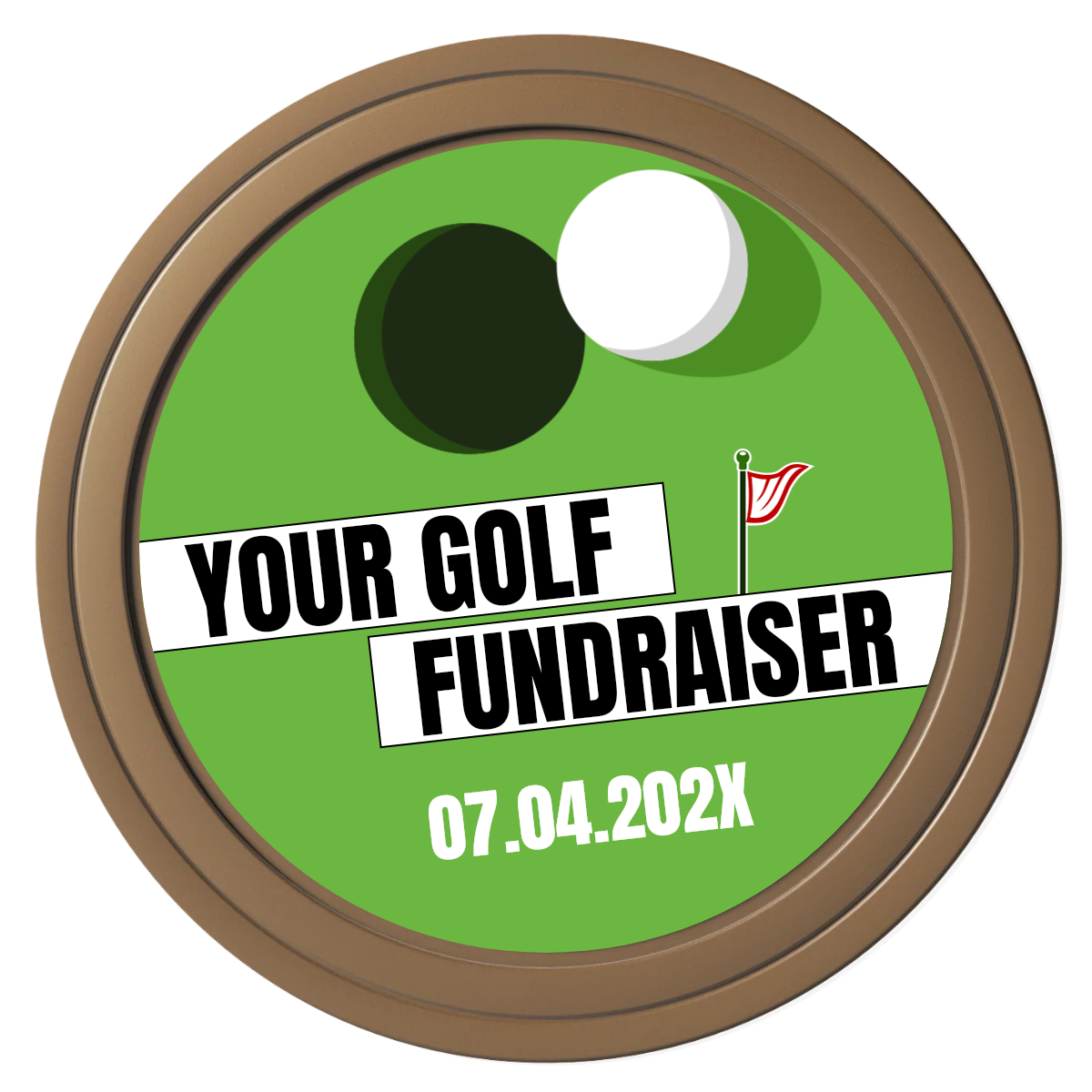 Putting Around Tournament Composite Poker Chips - Brown / Solid - Front