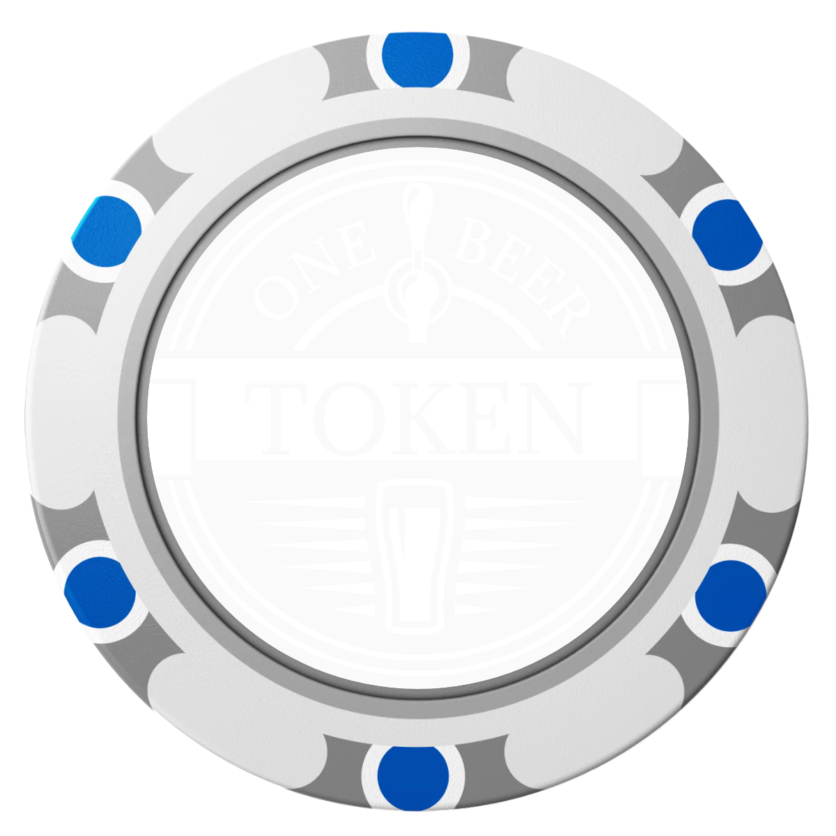 Tap Out Clay Poker Chips - White / Monte Carlo / 40mm - Front