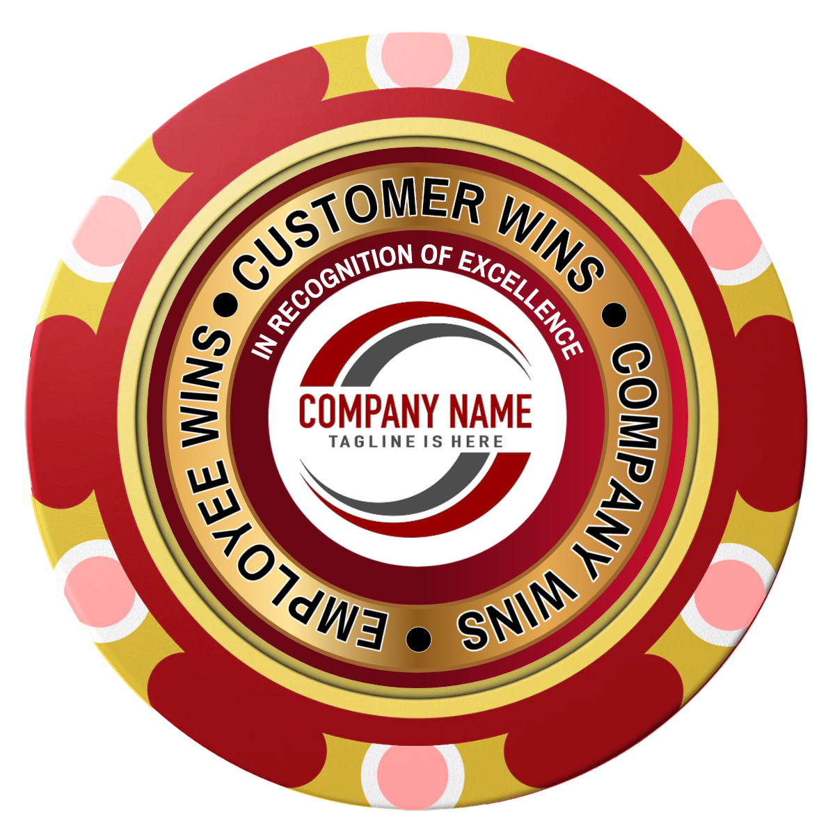 Gold Standard Clay Poker Chips - Red / Monte Carlo / 40mm - Front