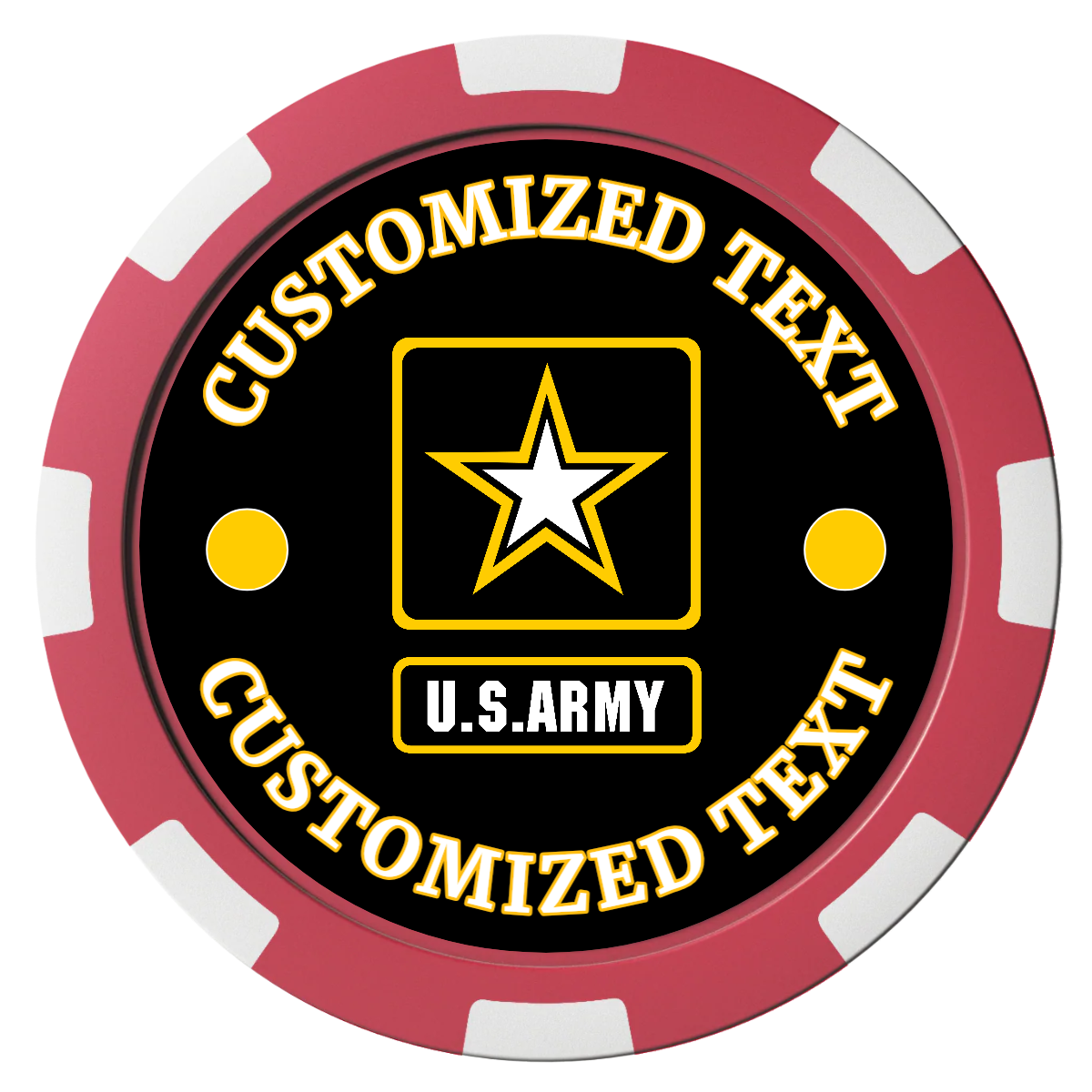 Army Strong Magnetic Composite Poker Chips - Red / 8 Spot - Back