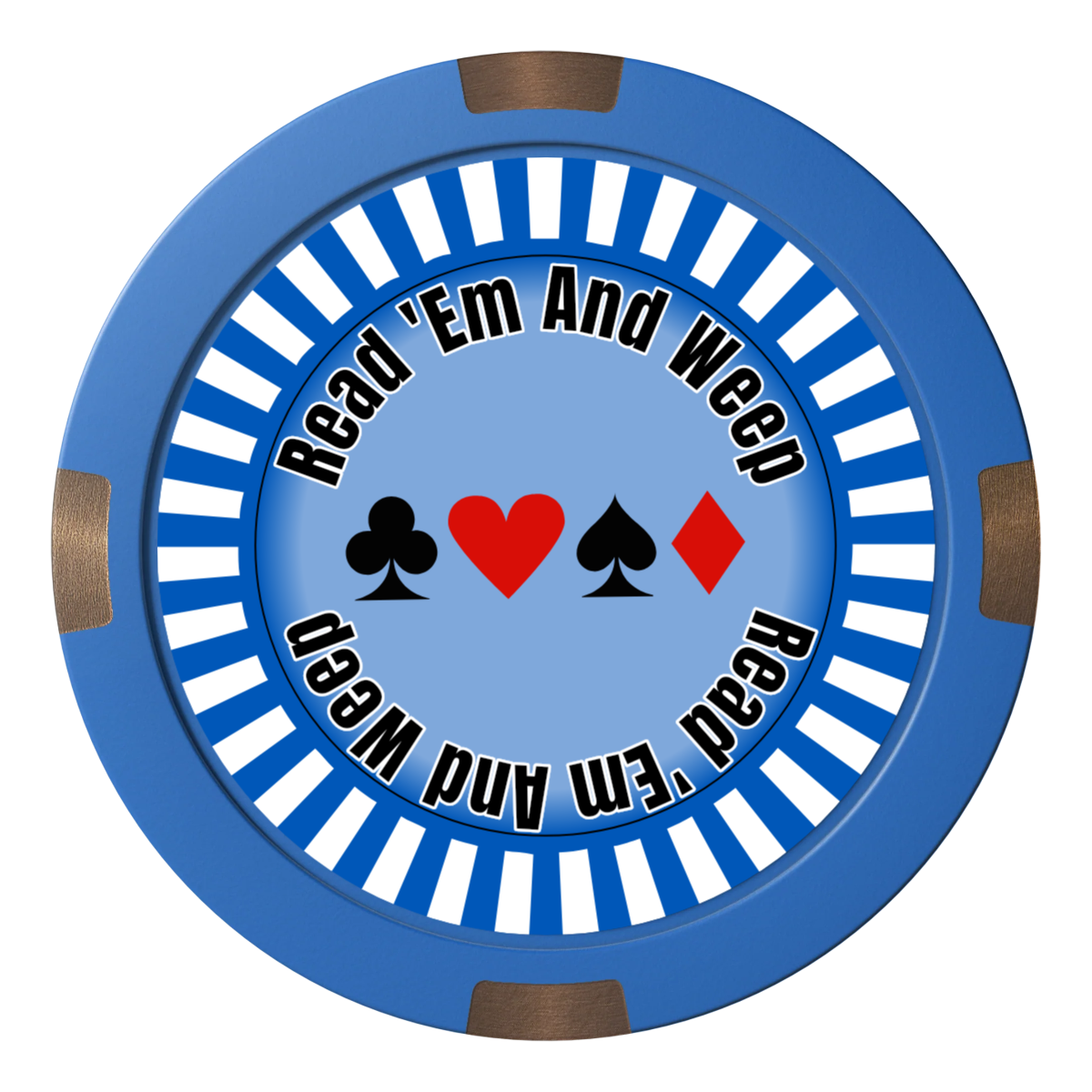 Gabe's Poker Room Composite & Metal Hybrid Poker Card Protectors - Blue - Front