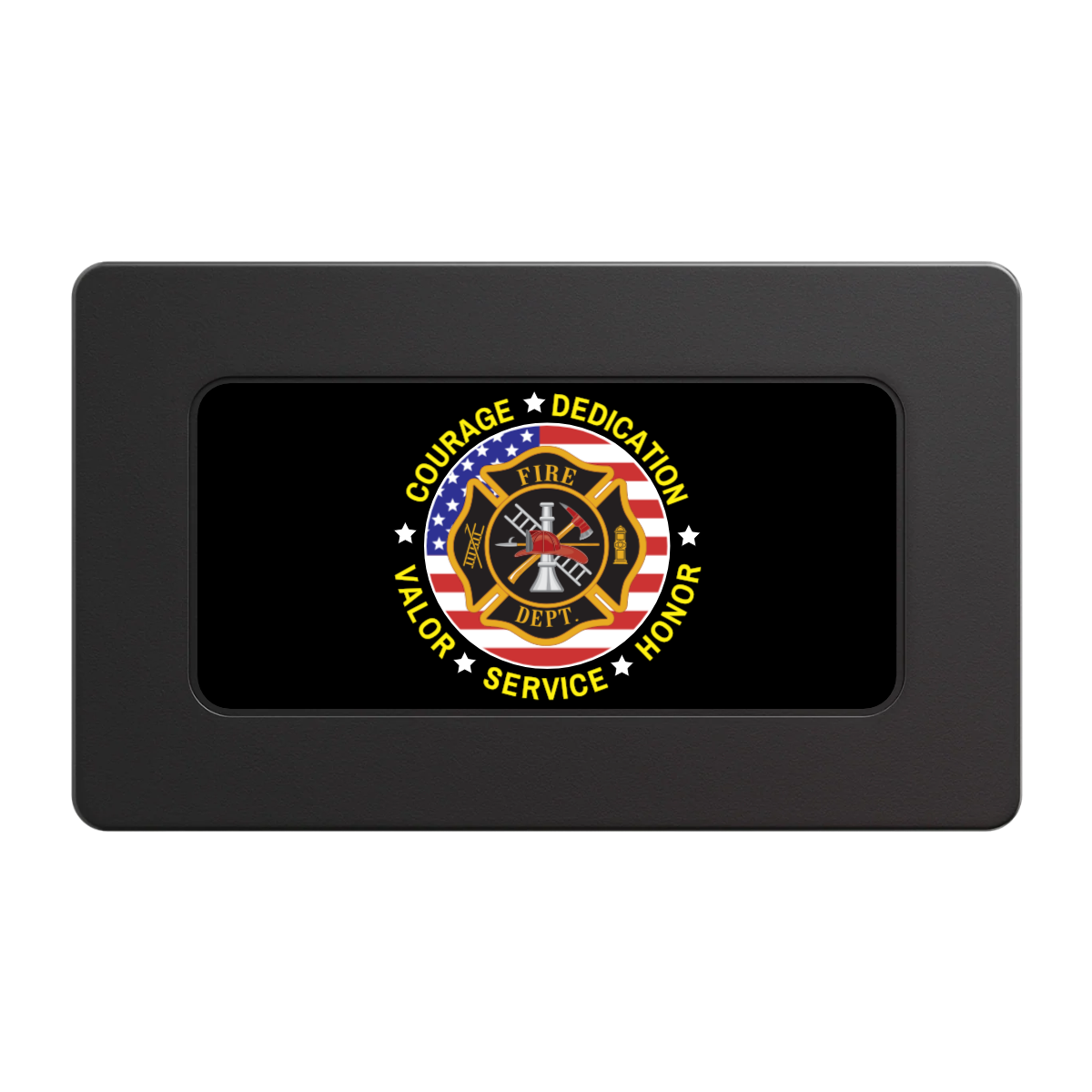 Firefighter Maltese Cross Rectangular Poker Chip Plaques - Black - Back