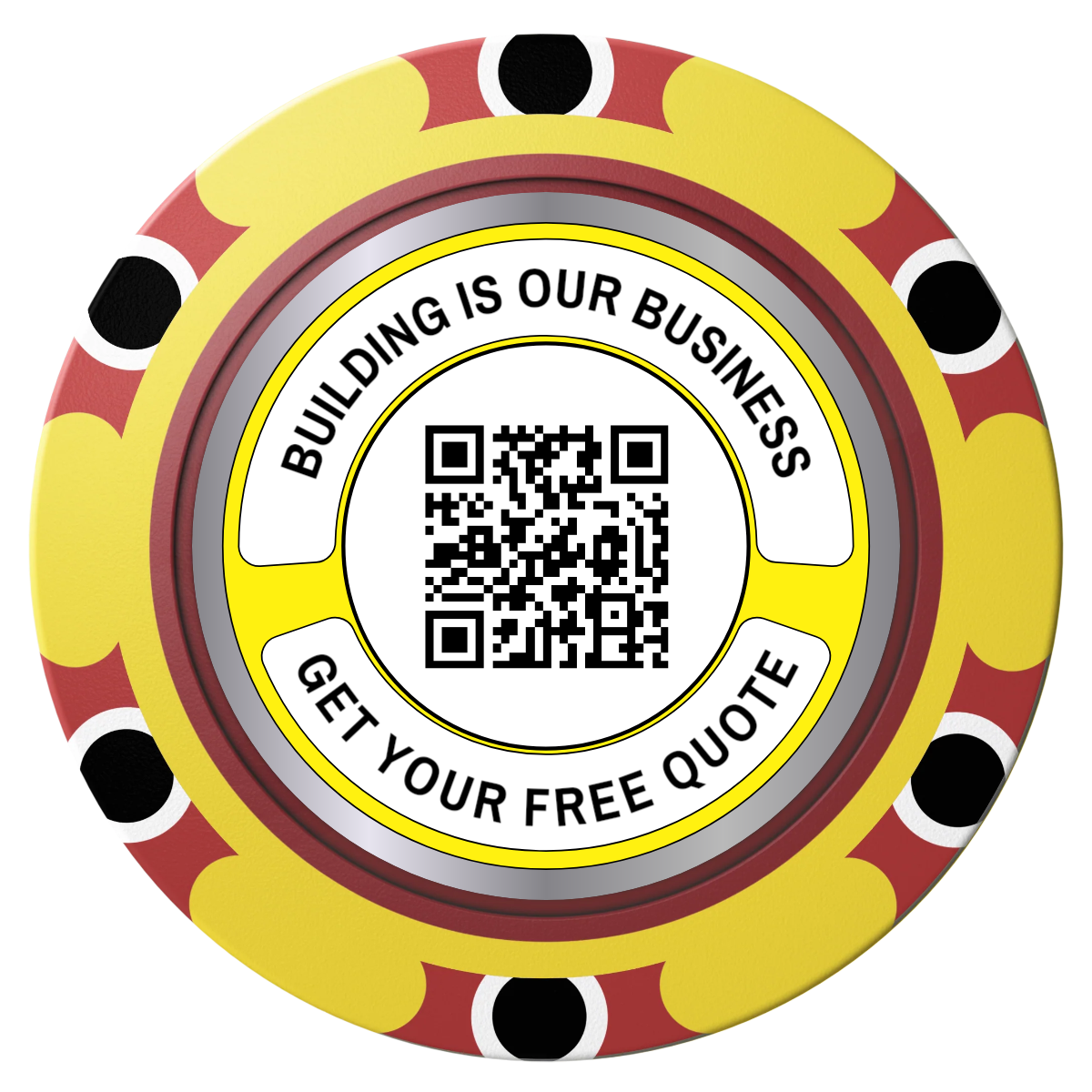 Acme Construction Clay Poker Chips - Yellow / Monte Carlo / 40mm - Front