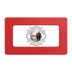 Save the Date Element Rectangular Poker Chip Plaques - Red - Front