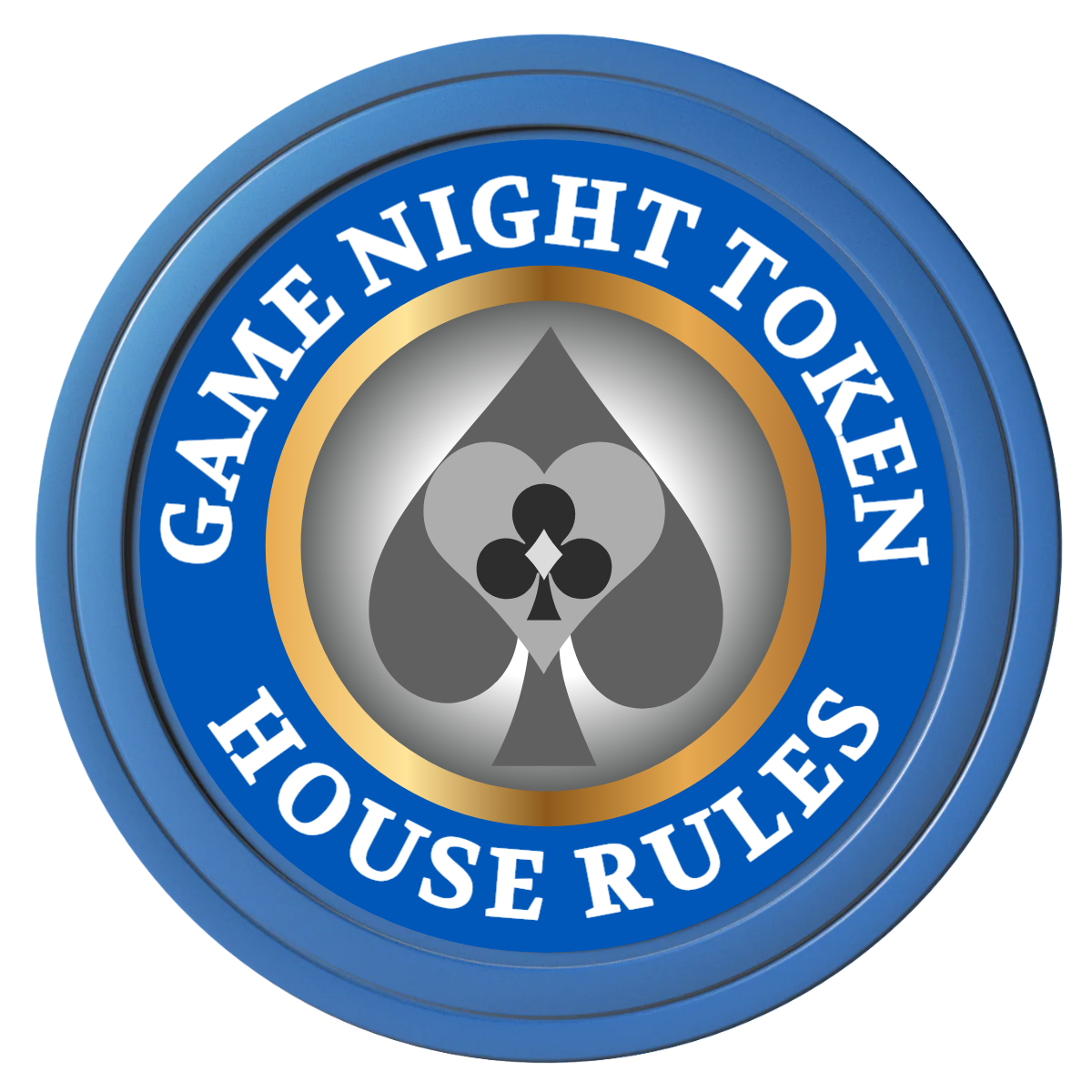 Stacked Suits Composite Poker Chips - Blue / Solid - Front