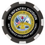 1st Infantry Division Composite Poker Chips - Black / 8 Spot - Back