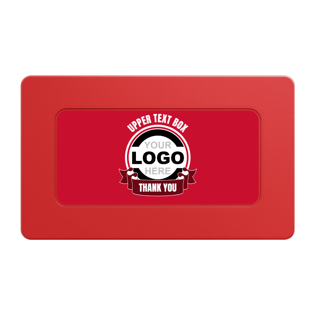 Lower Banner Rectangular Poker Chip Plaques - Red - Back