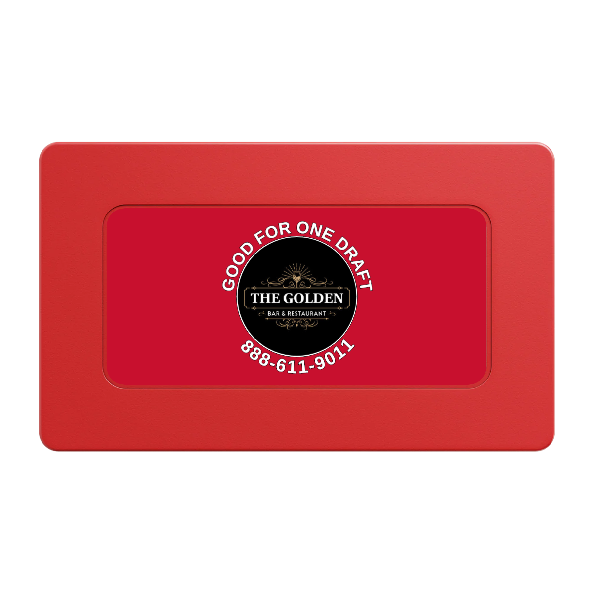 Branded Logo Bar Drink Token Rectangular Poker Chip Plaques - Red - Front