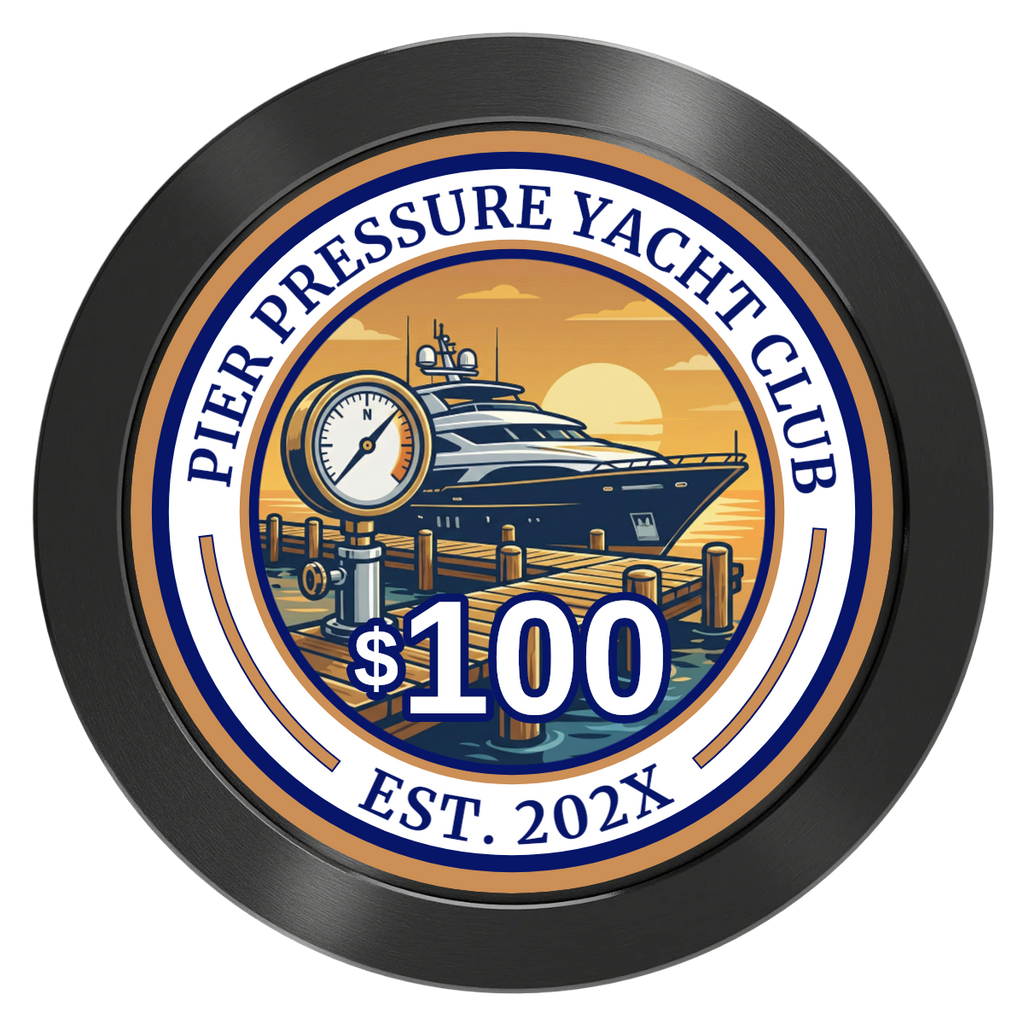 Anchor Down Card Room Aluminum Poker Chips - Black - Back