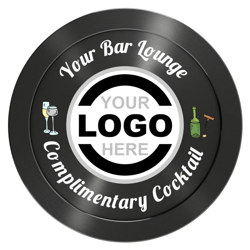 Fancy Drink Aluminum Poker Chips - Black - Back