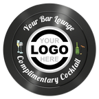 Fancy Drink Aluminum Poker Chips - Black - Back