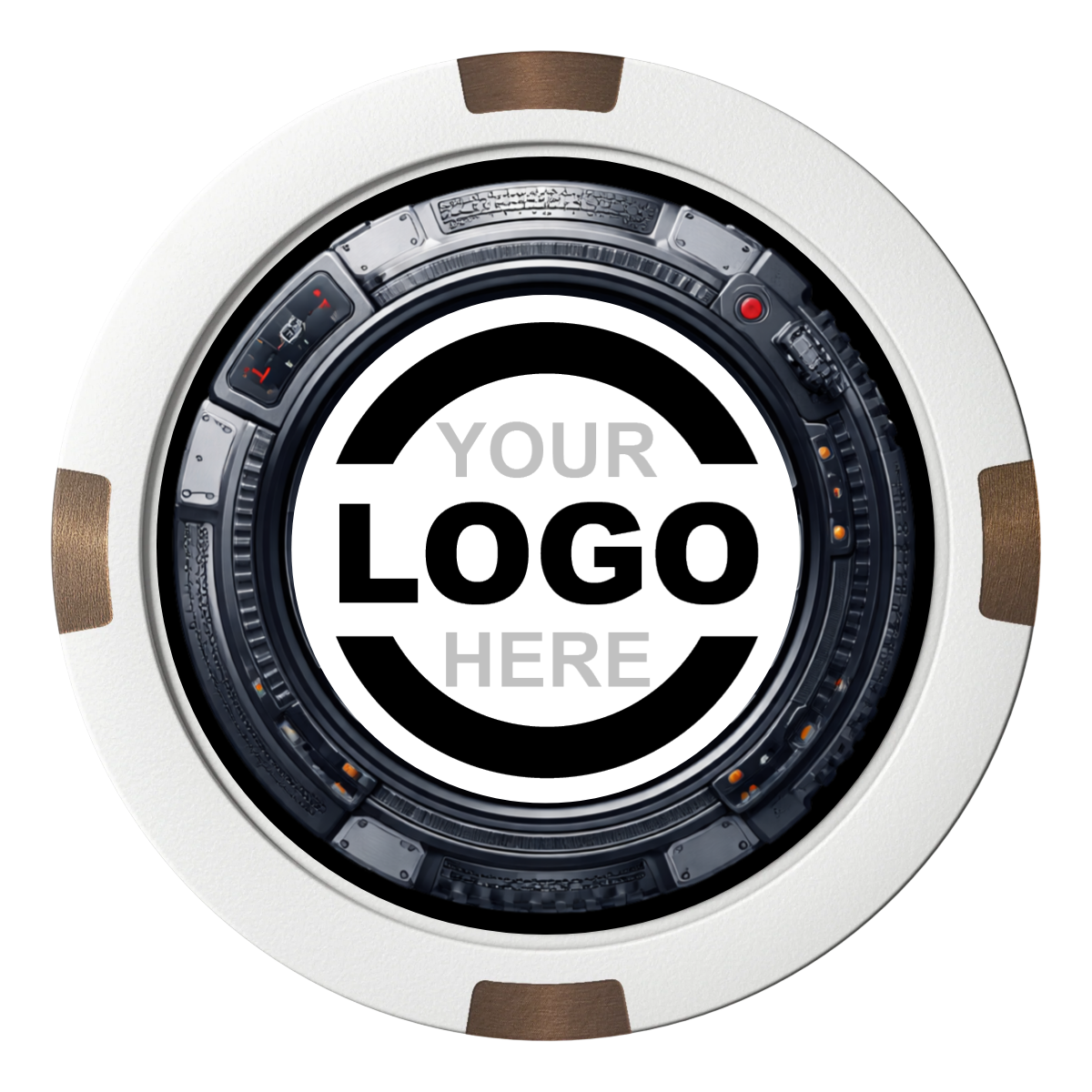 Auto Marked IV Composite & Metal Hybrid Poker Chips - White - Back