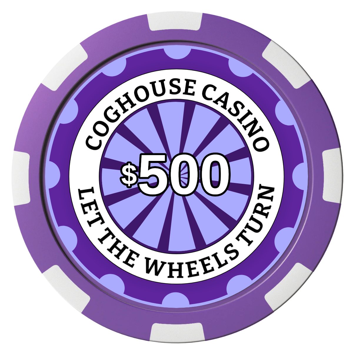 Cog House Composite Poker Chips - Purple / 8 Spot - Front