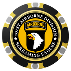 Army Airborne Clay Poker Chips - Black / Monte Carlo / 40mm - Back