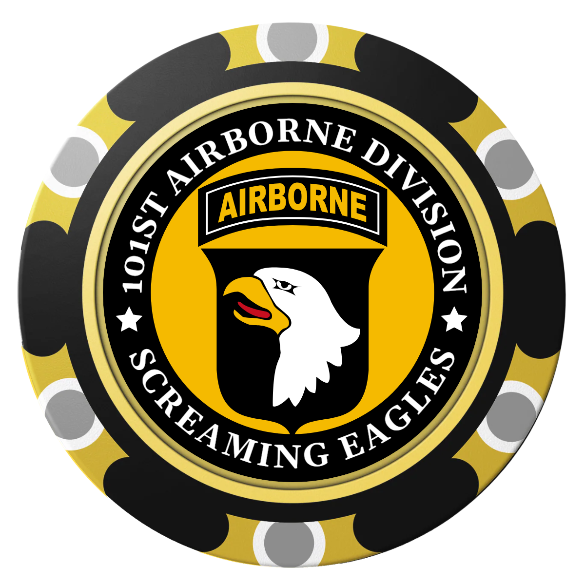Army Airborne Clay Poker Chips - Black / Monte Carlo / 40mm - Back