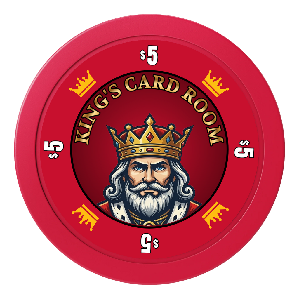 Kings 2" Oversized Poker Chips - Red - Front