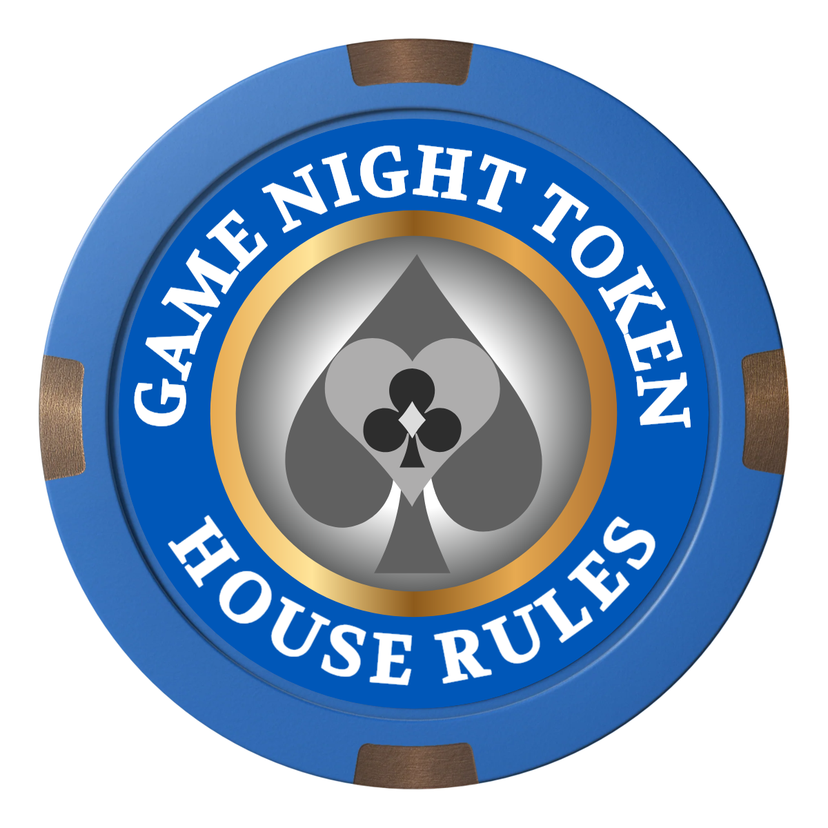 Stacked Suits Composite & Metal Hybrid Poker Chips - Blue - Front