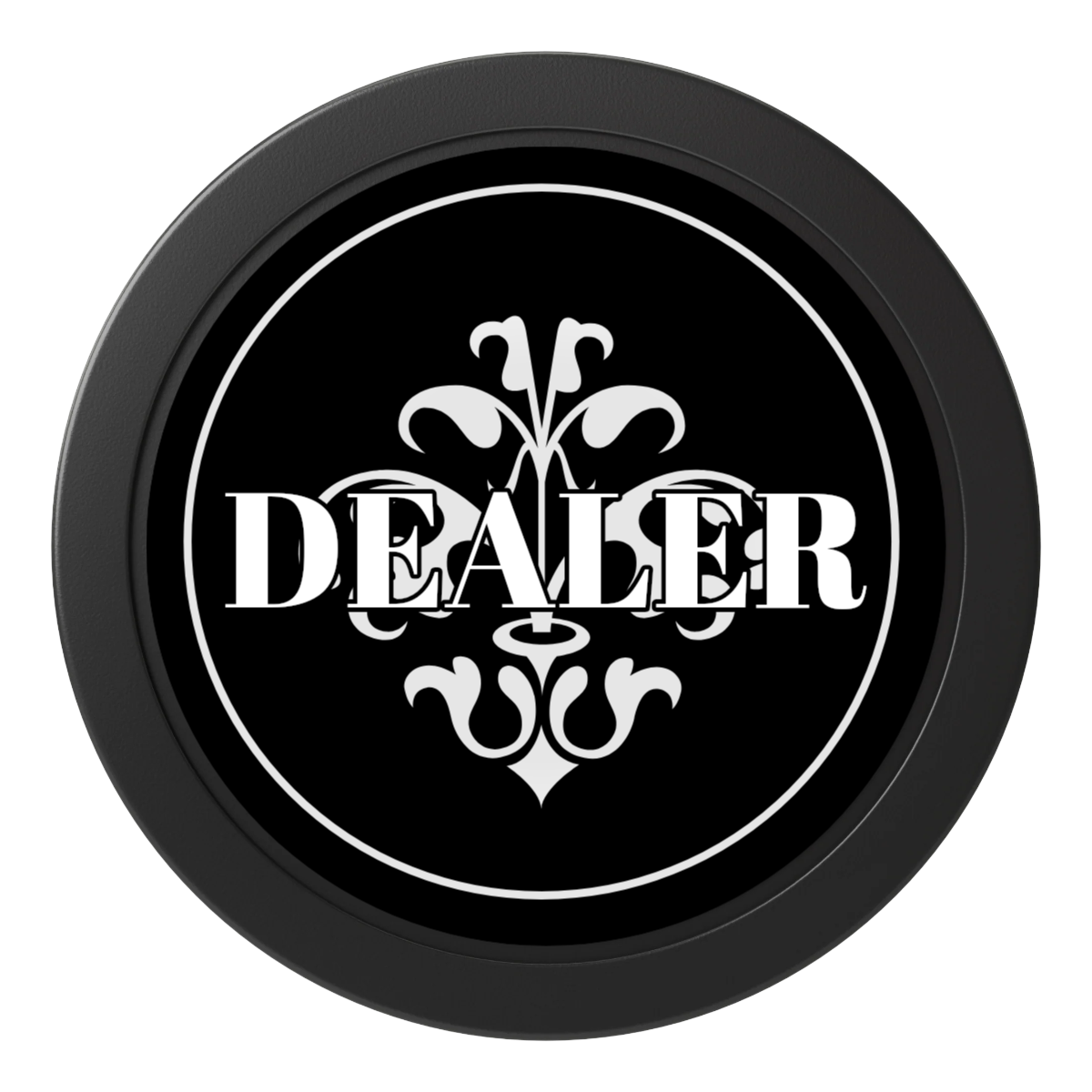Gothic Revival 2" Composite Dealer Button - Black - Back