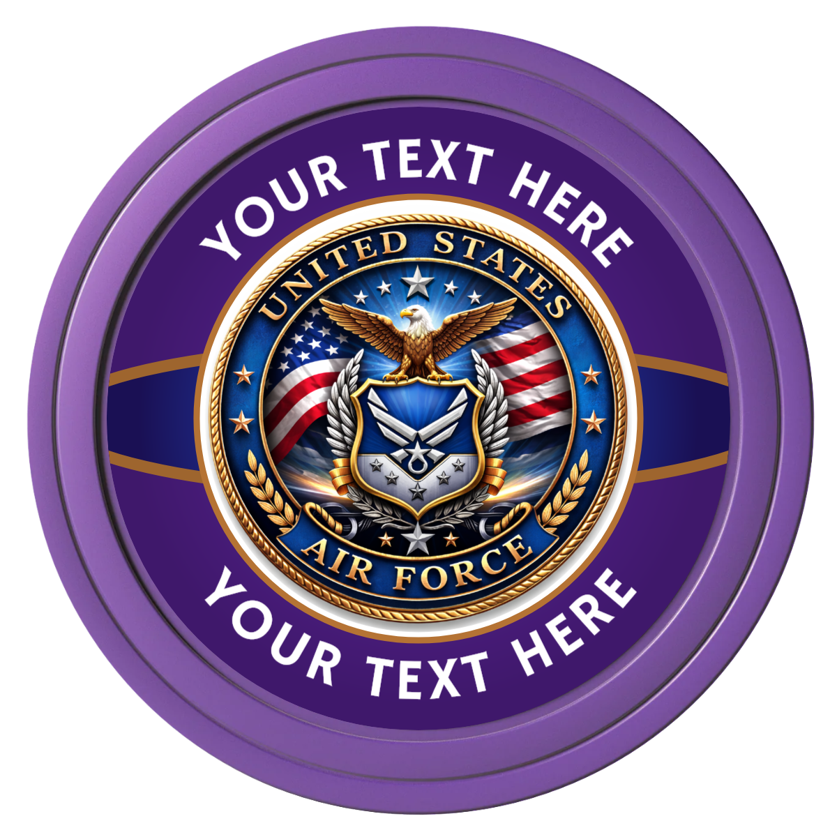 Air Force Composite Poker Chips - Purple / Solid - Front