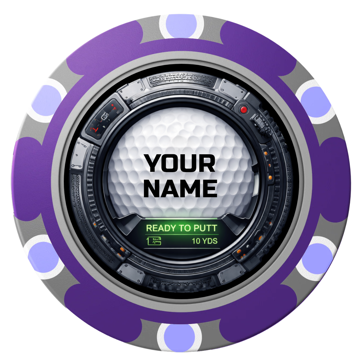 Auto Marked IV Clay Poker Chips - Purple / Monte Carlo / 40mm - Front