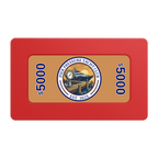 Anchor Down Card Room Rectangular Poker Chip Plaques - Red - Front