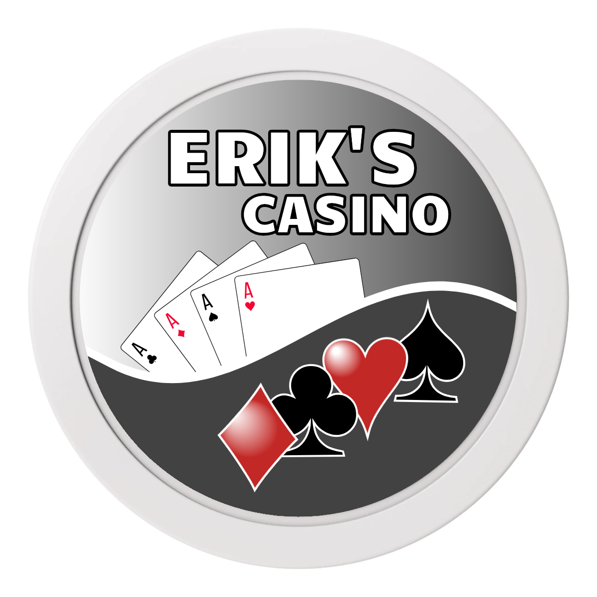 Erik's Casino 2" Composite Dealer Button - White - Front