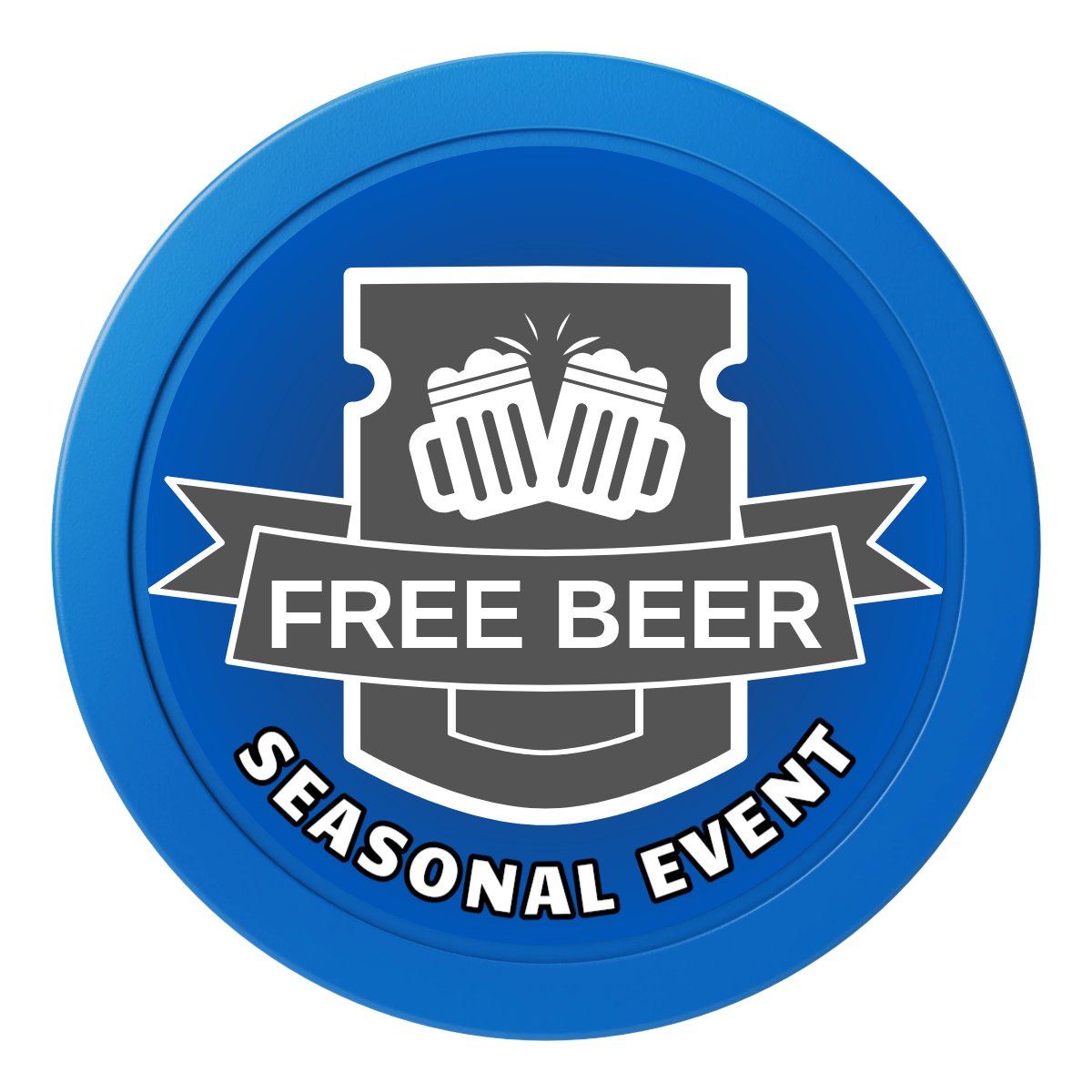 Craft Beer #001 2" Oversized Poker Chips - Blue - Front