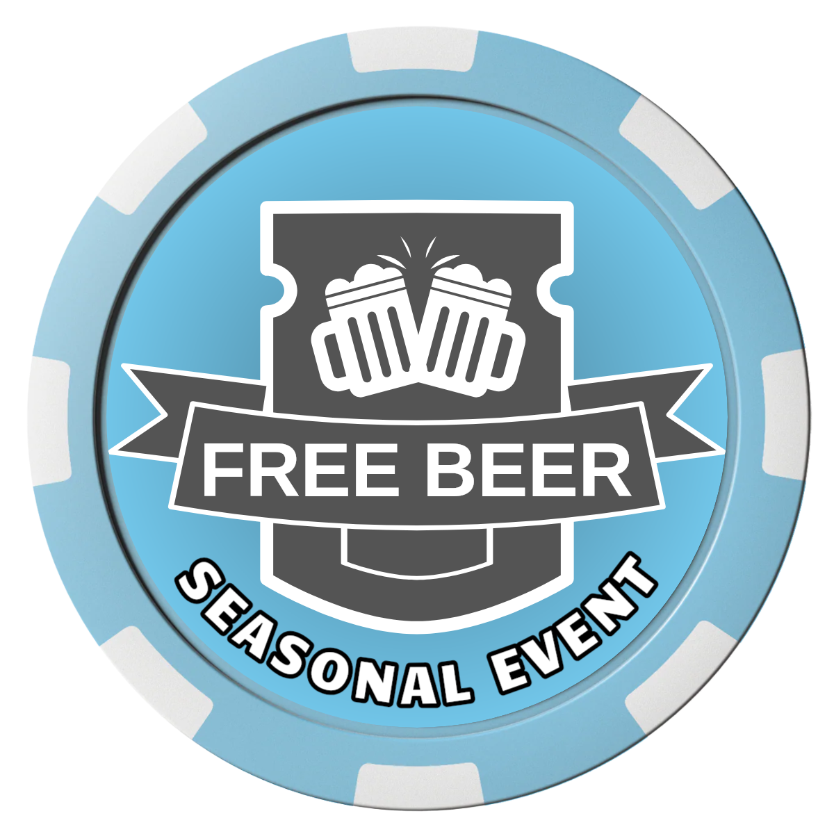 Craft Beer #001 Composite Poker Chips - Light Blue / 8 Spot - Front