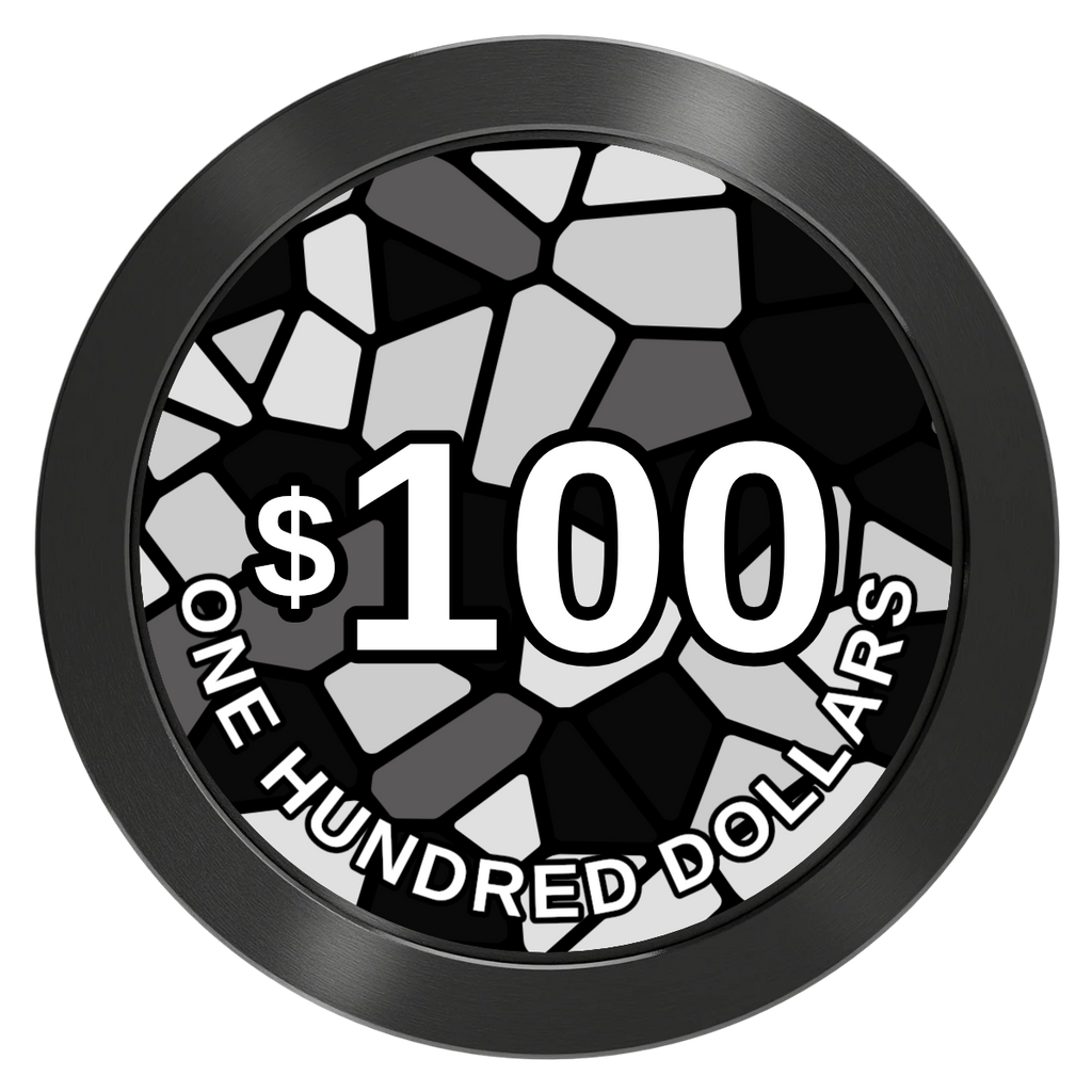 Stained Glass Aluminum Poker Chips - Black - Back