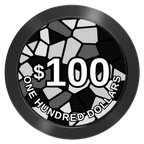 Stained Glass Aluminum Poker Chips - Black - Back