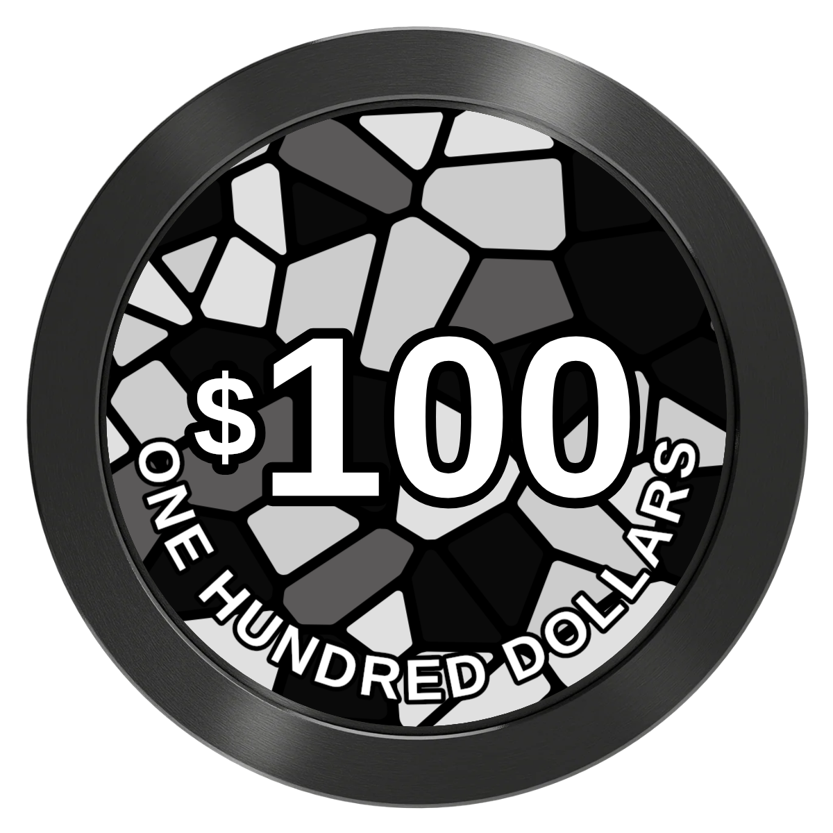 Stained Glass Aluminum Poker Chips - Black - Back