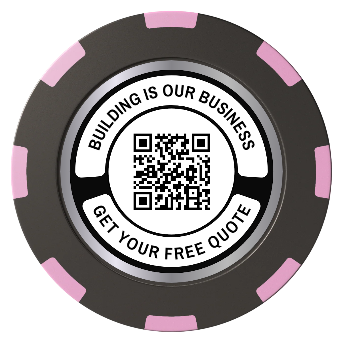 Acme Construction Clay Poker Chips - Black / 8 Spot (2 Tone) / 40mm - Front