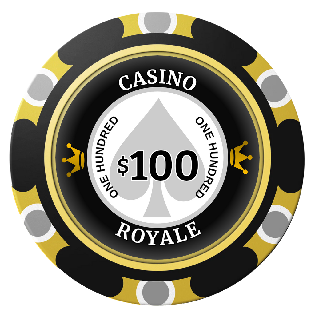 Casino Royale Clay Poker Chips - Black / Monte Carlo / 40mm - Front
