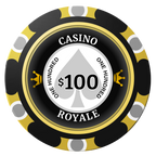 Casino Royale Clay Poker Chips - Black / Monte Carlo / 40mm - Front