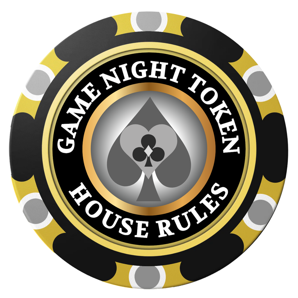 Stacked Suits Clay Poker Chips - Black / Monte Carlo / 40mm - Front