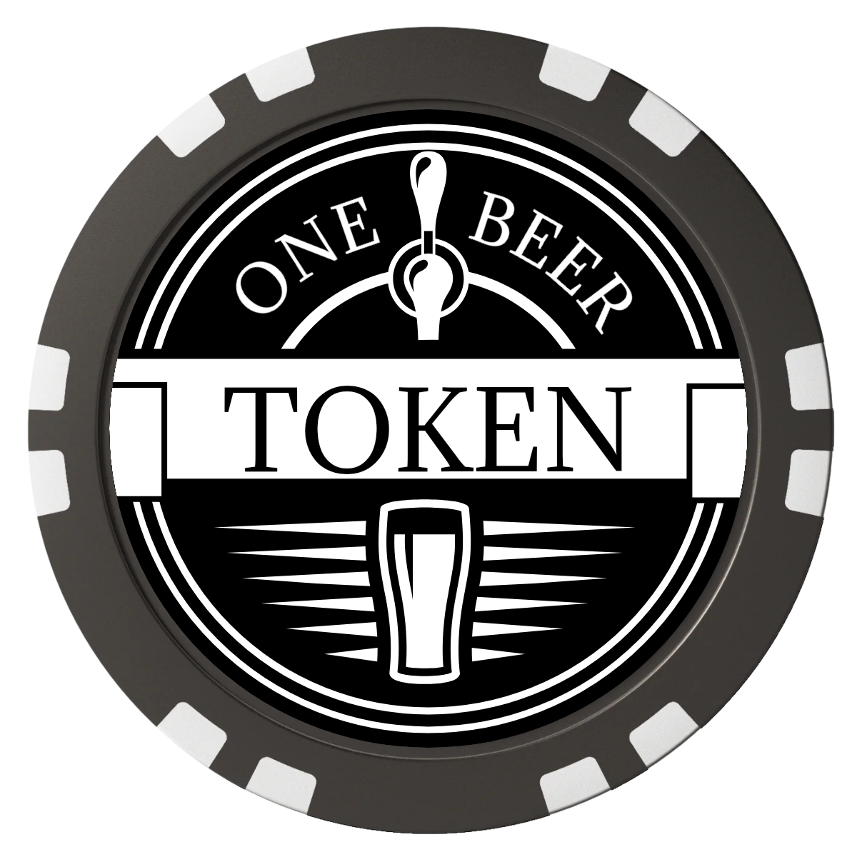 Tap Out Composite Poker Chips - Black / Double Stripe - Back