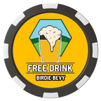 Birdy Bevy Composite Poker Chips - Black / 8 Spot - Back