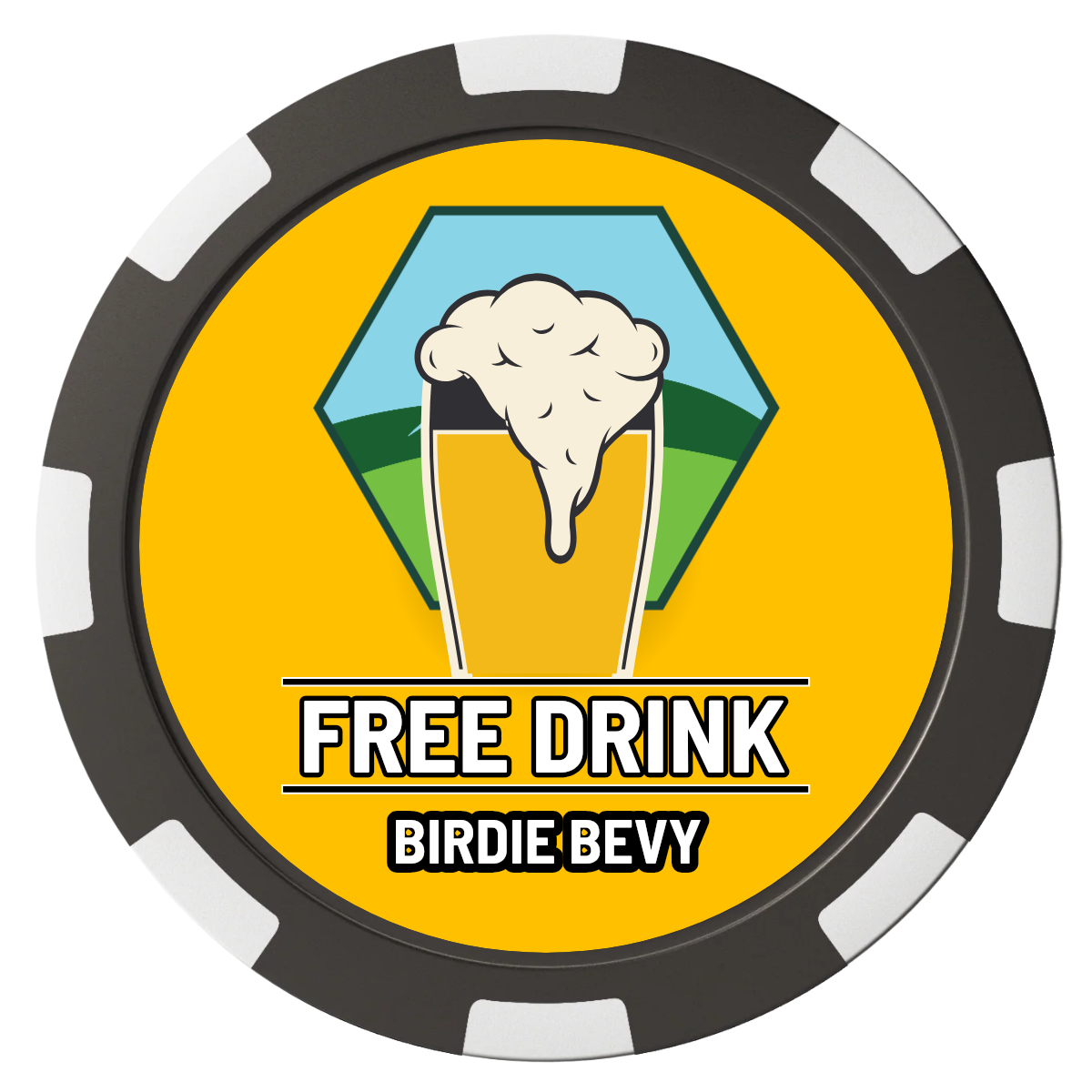 Birdy Bevy Composite Poker Chips - Black / 8 Spot - Back