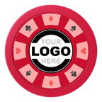 Suit 8 Your Logo 2" Oversized Poker Chips - Red - Front