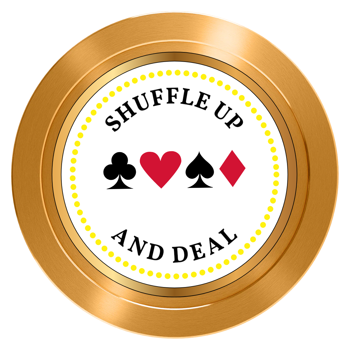 Fours Suits Club Aluminum Poker Card Guards - Gold - Back