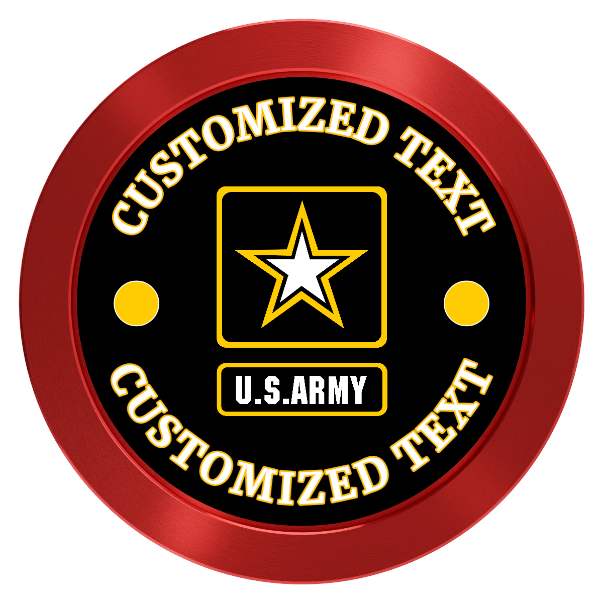 Army Strong Aluminum Poker Chips - Red - Front