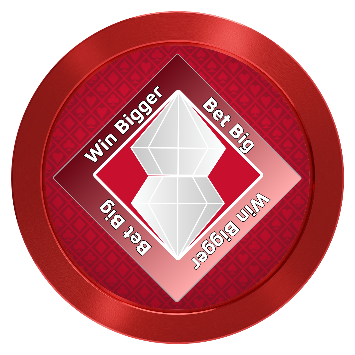 Diamond in the Rough Aluminum Poker Card Guards - Red - Front
