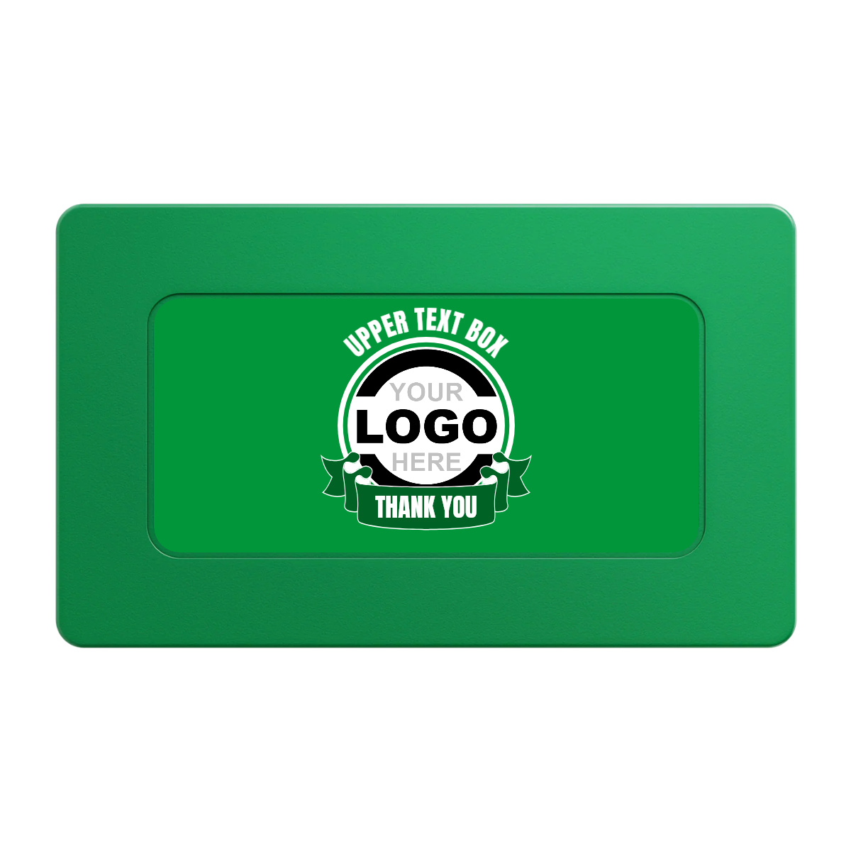 Lower Banner Rectangular Poker Chip Plaques - Green - Front