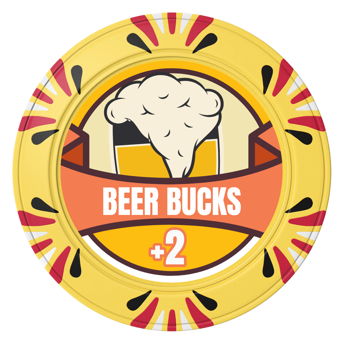 Banner Brew Clay Poker Chips - Yellow / Macau / 40mm - Front