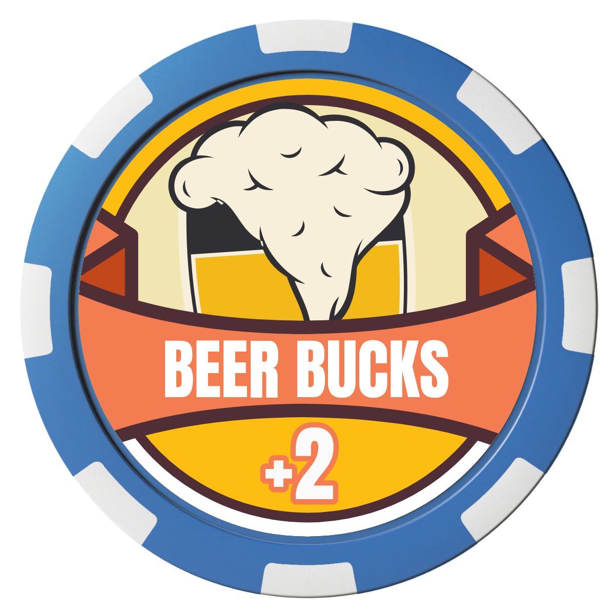 Banner Brew Composite Poker Chips - Blue / 8 Spot - Front