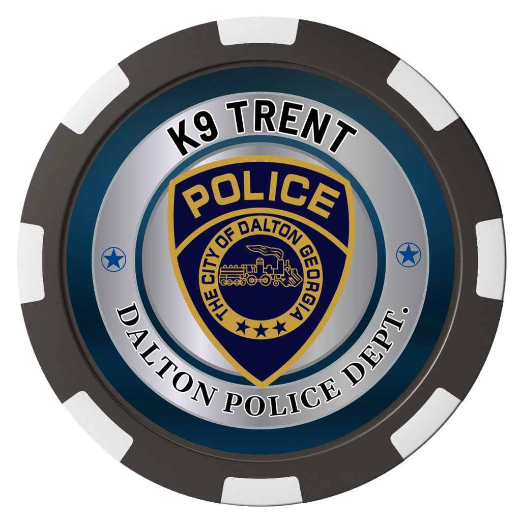 K-9 Trent Magnetic Composite Poker Chips - Black / 8 Spot - Back