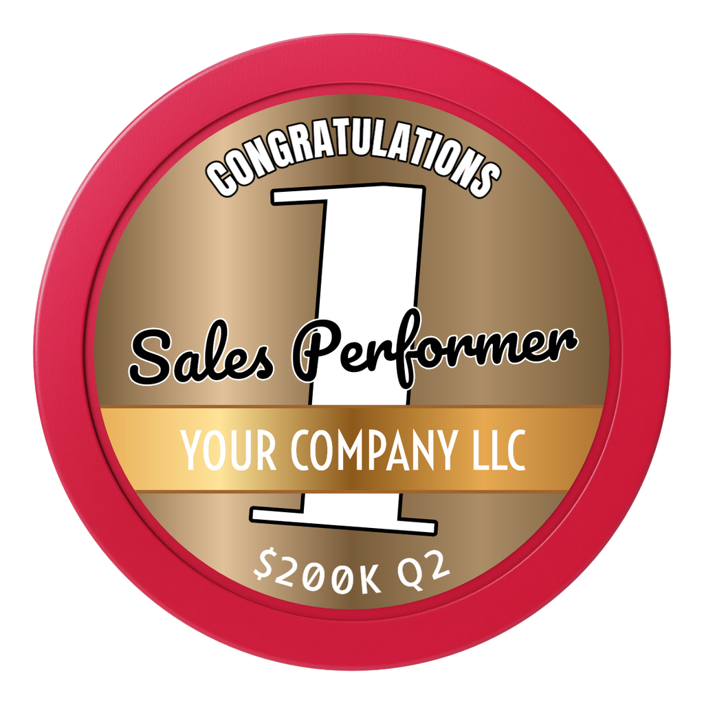 Top Sales Performer 2" Oversized Poker Chips - Red - Front