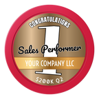 Top Sales Performer 2" Oversized Poker Chips - Red - Front
