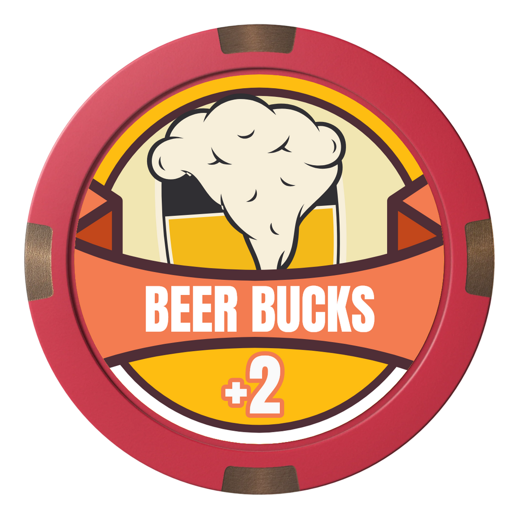 Banner Brew Composite & Metal Hybrid Poker Chips - Red - Back